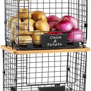 2 Set XL Stackable Wire Basket