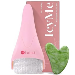 BAIMEI IcyMe Ice Roller & Gua Sha Facial Tool Set – Pink