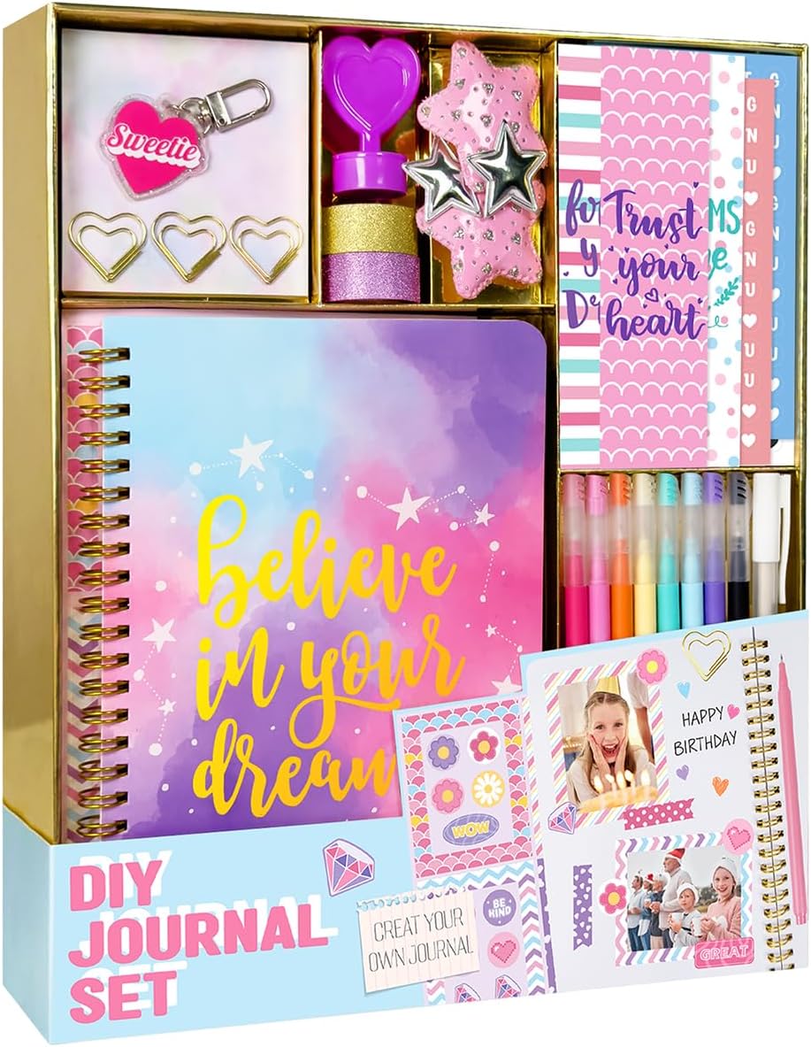DIY Journal Kit for Girls – Scrapbook & Diary Gift Set