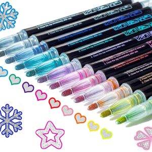 KOUSICOO Glitter Markers – 12 Shimmer Pens