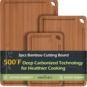 Bamboo Cutting Board with Juice Grooves