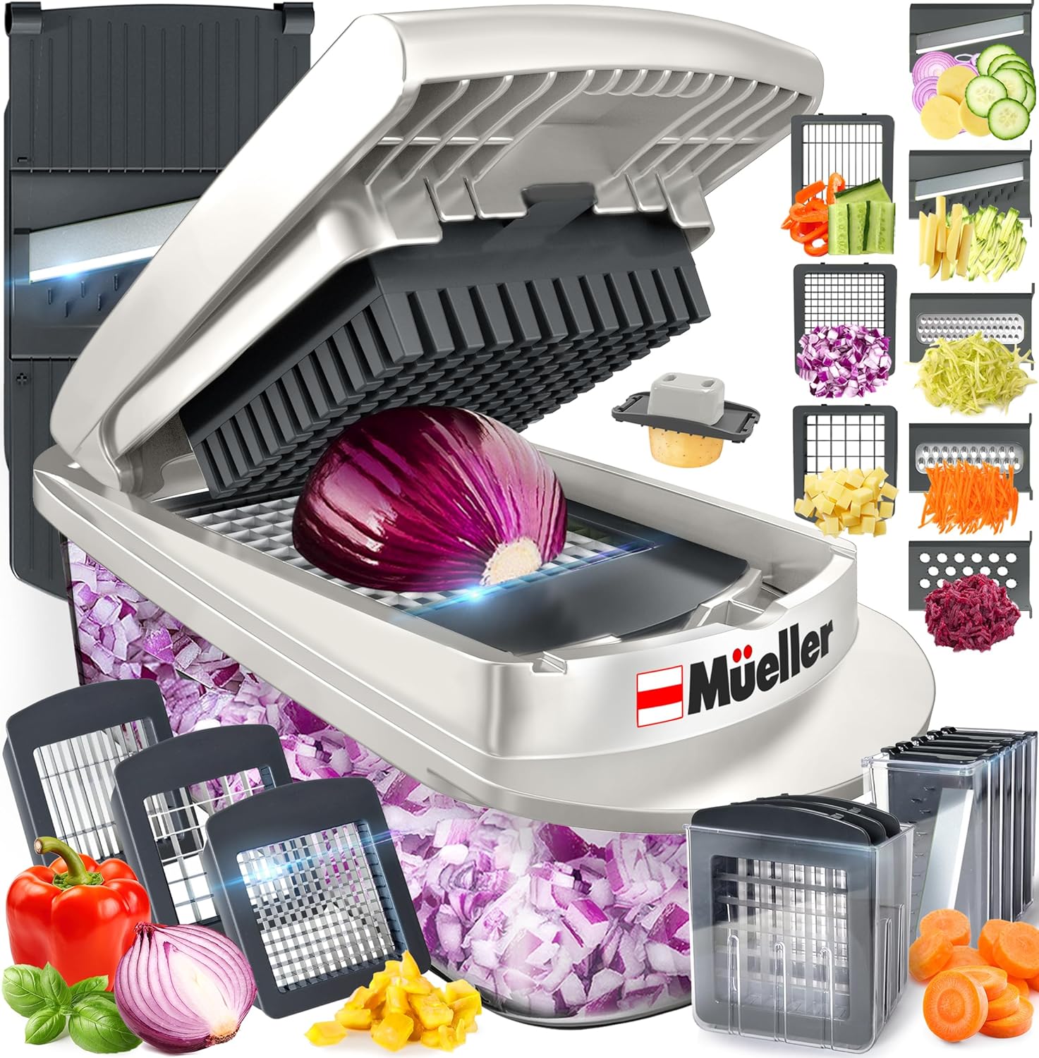Mueller 10-in-1 Vegetable Chopper with Container
